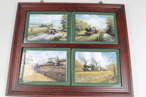 A Davenport Bradford Exchange limited edition Great Western Memories tile set