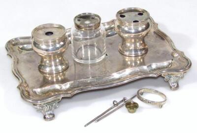 A George IV silver desk stand