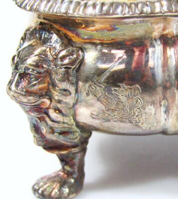 A pair of George II crested silver salts - 2