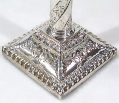 A pair of George III silver candlesticks - 2