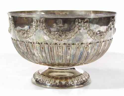 A Victorian silver monteith bowl