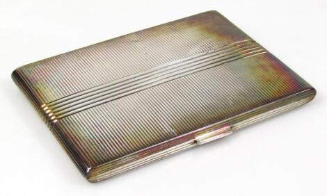 An Art Deco silver cigarette case