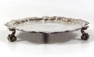 A George II silver salver - 3