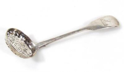 A Victorian silver sifter spoon