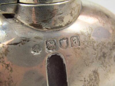 A Victorian silver and glass hip flask - 4