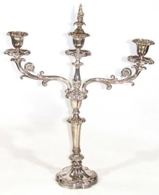 A pair of early 19thC Old Sheffield plate metamorphic two branch candelabra - 2