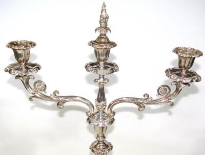 A pair of early 19thC Old Sheffield plate metamorphic two branch candelabra - 3