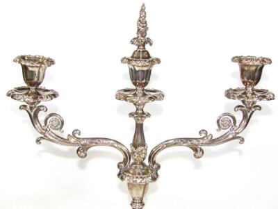 A pair of early 19thC Old Sheffield plate metamorphic two branch candelabra - 7