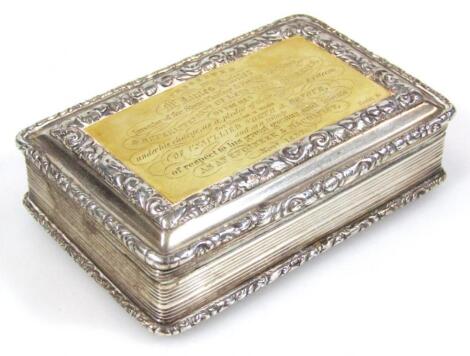 A William IV silver and silver gilt snuff box