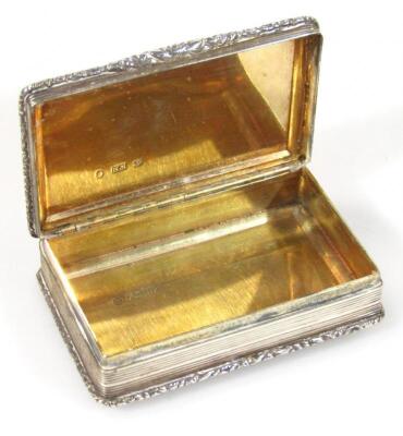 A William IV silver and silver gilt snuff box - 4