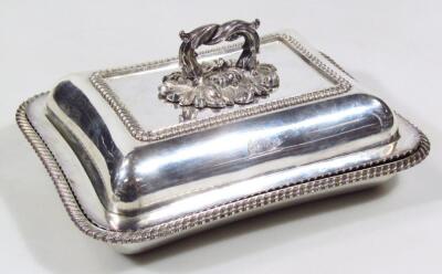 A set of four 19thC silver plated entree dishes - 2