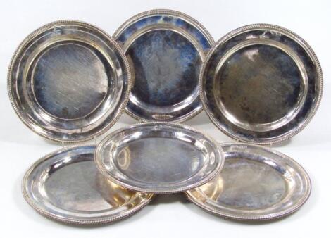 A set of six George III silver plates