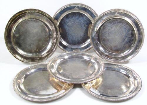 A set of six George III silver plates