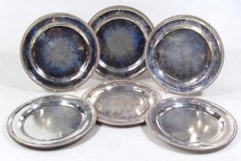 A set of six George III silver plates