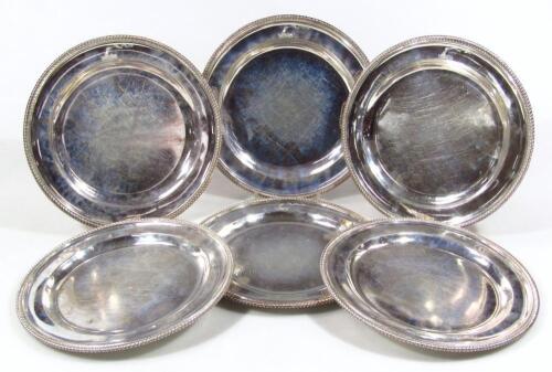 A set of six George III silver plates