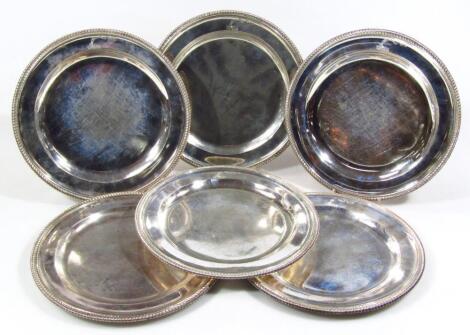 A set of six George III silver plates