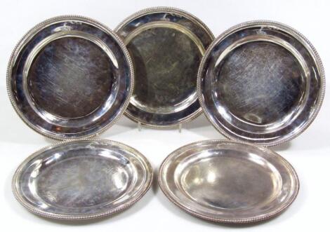 A set of five George III silver plates