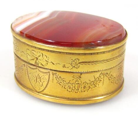 A mid-19thC polished agate vinaigrette