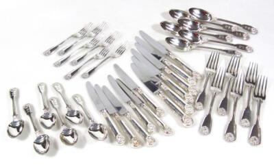 A Victorian silver part canteen of cutlery