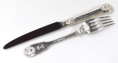 A Victorian silver part canteen of cutlery - 8