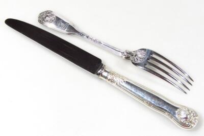 A Victorian silver part canteen of cutlery - 16