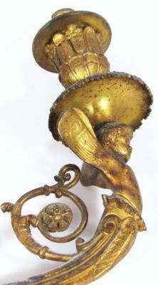 A harlequin set of six gilt metal neo-Classical two branch wall sconces - 4