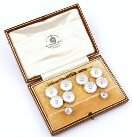 A set of Mappin & Webb cuff links and shirt studs