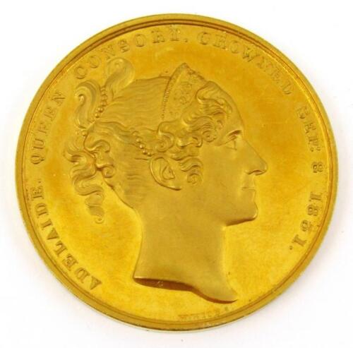 A William IV gold medallion to commemorate the Coronation of William IV -crowned September 8th 1831