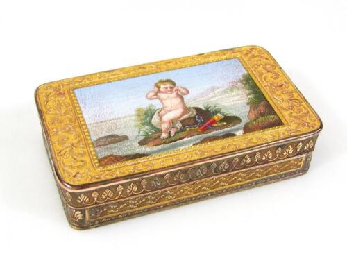 A George III bi-colour metal and micro-mosaic box