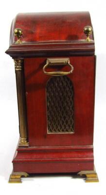 A late Victorian mahogany arched top fusee table clock - 3