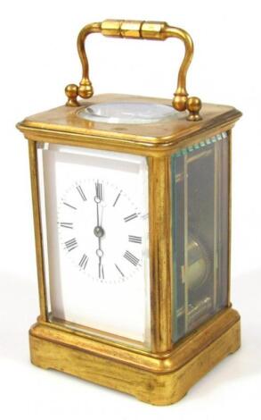 An early 20thC brass cased carriage clock