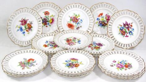 A set of modern Meissen cabinet plates