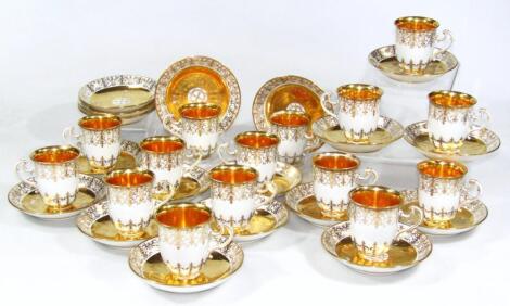 A Feuillet gilt highlighted part coffee service