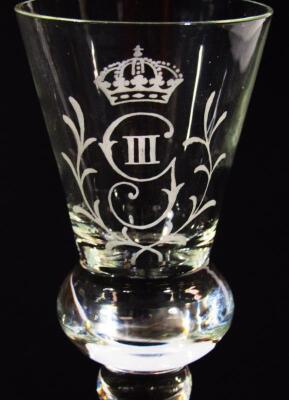 A set of four late 18thC style partially etched drinking glasses - 2