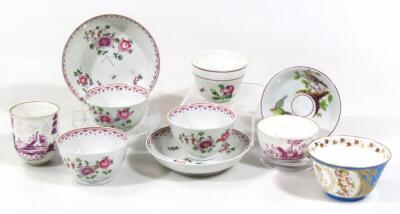 An early 19thC Newhall style tea bowl and saucer set