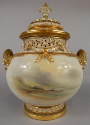 A Royal Worcester two handled vase and cover - 2