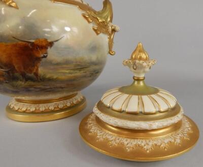 A Royal Worcester two handled vase and cover - 4