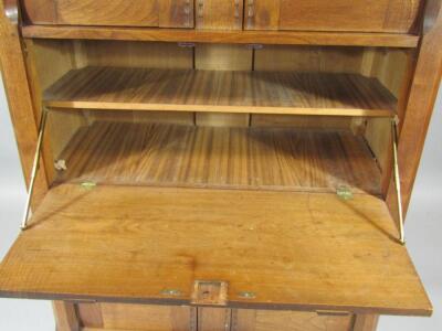 An early 20thC Cotswold Gimson style Arts and Crafts oak and walnut side cabinet - 4