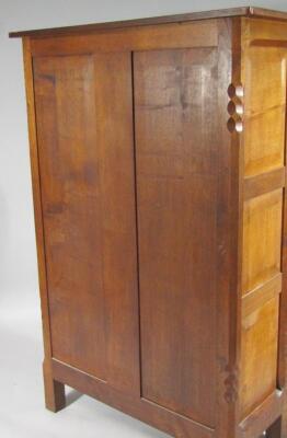 An early 20thC Cotswold Gimson style Arts and Crafts oak and walnut side cabinet - 6