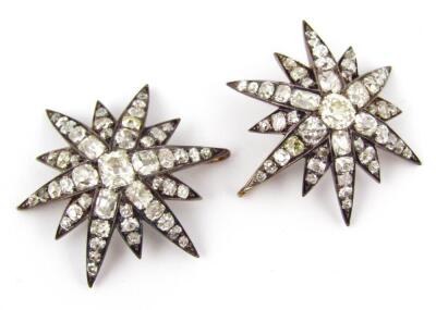 A set of five Victorian diamond set six point star emblems - 4