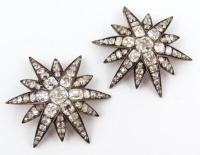 A set of five Victorian diamond set six point star emblems - 5