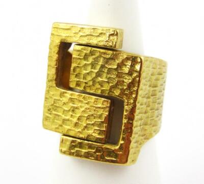 An 18ct gold 1970's style dress ring