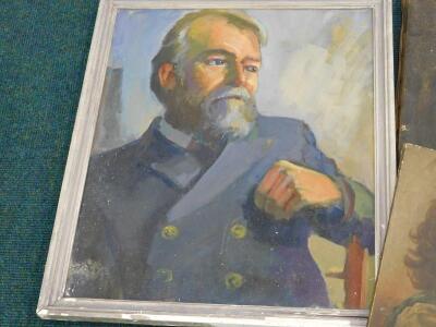 20thC School. Portrait of a gentleman in a blue blazer - 2