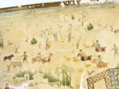 Early 19thC Persian School. Town scene with many figures - 4