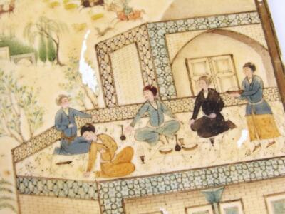 Early 19thC Persian School. Town scene with many figures - 5