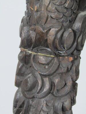 A Chinese late Qing period ebonised soft wood standard lamp - 6