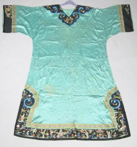 An early 20thC rinzu style silk robe