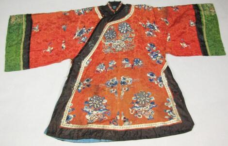 A 19thC Chinese silk court robe