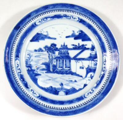 Four Chinese blue and white plates - 12