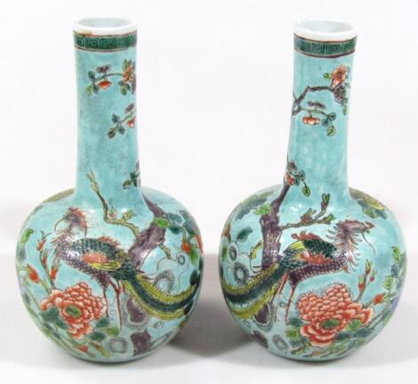 A pair of Chinese bottle vases